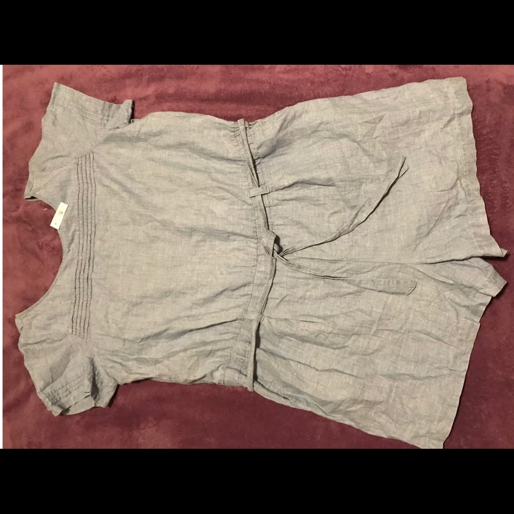 Ann TAYLOR LOFT BLUE CHAMBRAY PLUS SIZE 18 ROMPER